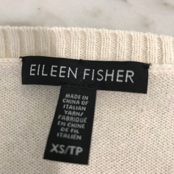 Eileen Fisher 100% Cashmere Off-White Sweater - Picture 3 of 5